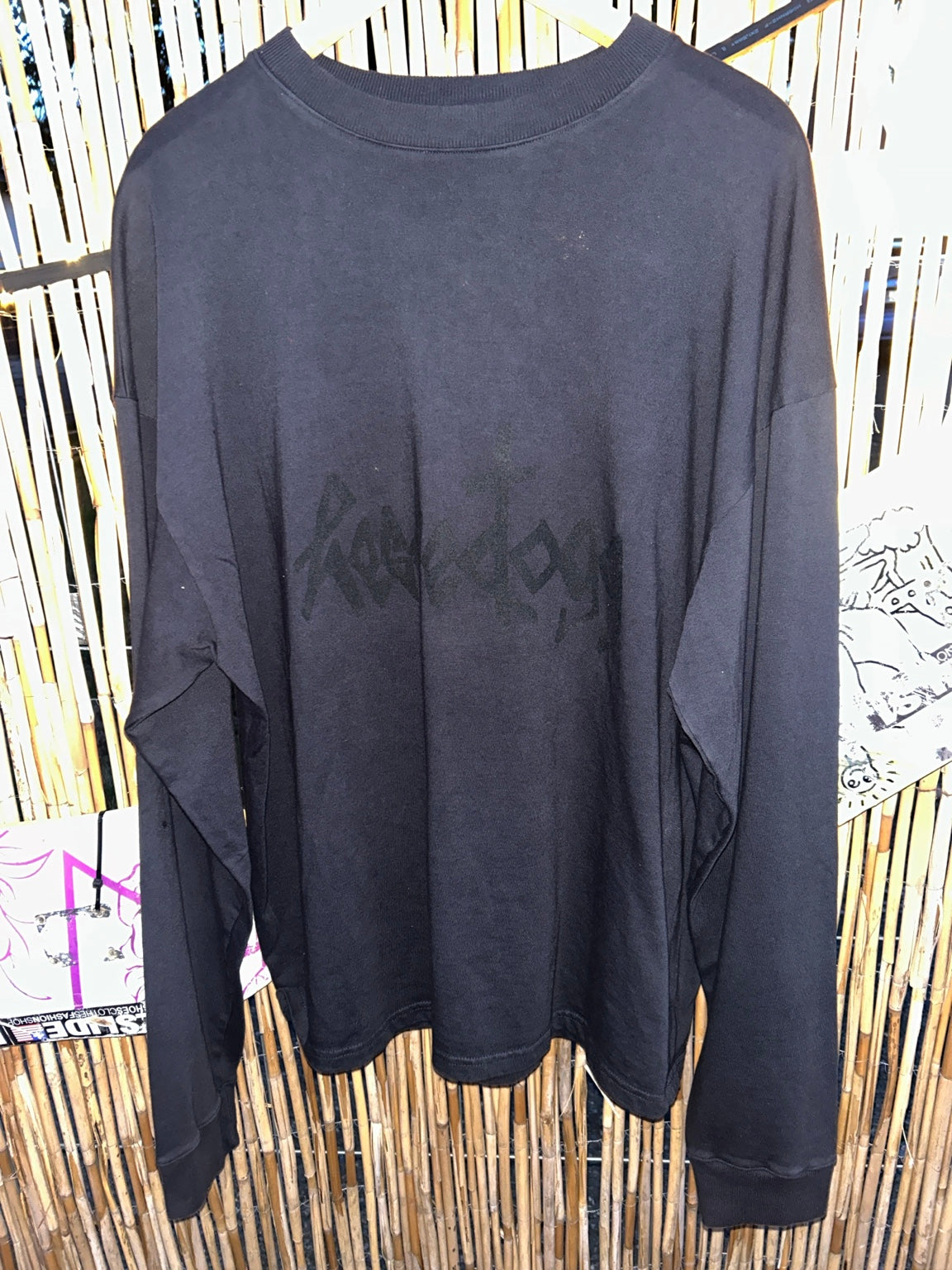 HESSEDOGG Ghetto Longsleeve schwarz auf schwarz Vorderseite